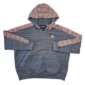 Hooey Mens Hoodie XXL Heathered Gray Aztec Print Western Cowboy Rodeo Preppy